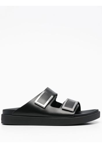 Calvin Klein leather buckle sandals - Schwarz