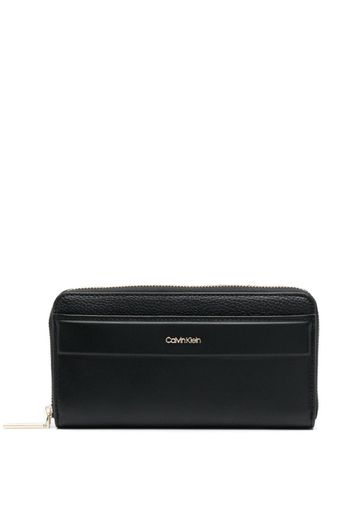 Calvin Klein logo-plaque faux-leather wallet - Schwarz