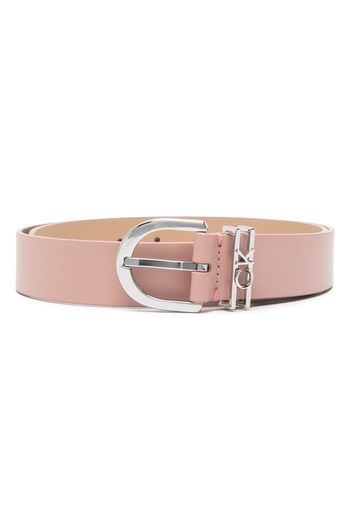 Calvin Klein logo-lettering leather belt - Rosa