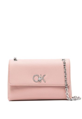 Calvin Klein logo-plaque faux-leather shoulder bag - Rosa