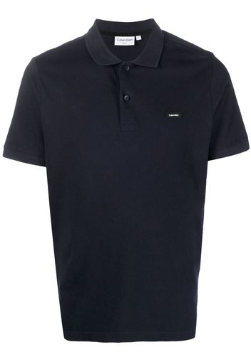 Calvin Klein logo-patch polo shirt - Blau