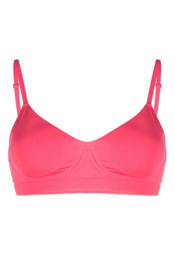 Calvin Klein logo-embossed V-neck bra - Rosa