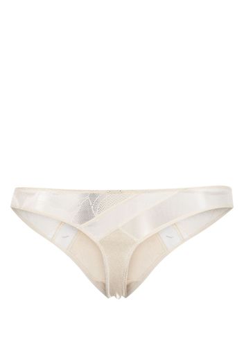 Calvin Klein panelled-design elasticated-waist thong - Nude