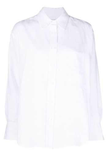 Calvin Klein spread-collar linen shirt - Weiß