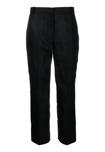 Calvin Klein linen cropped trousers - Schwarz