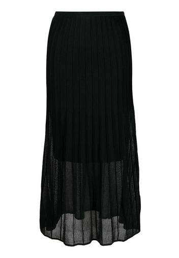 Calvin Klein semi-sheer construction pleated skirt - Schwarz