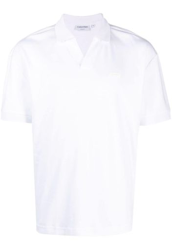 Calvin Klein logo-patch cotton polo shirt - Weiß