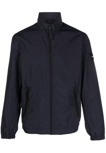 Calvin Klein logo-patch zip-up jacket - Blau