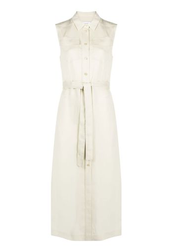 Calvin Klein belted sleeveless shirt dress - Grün