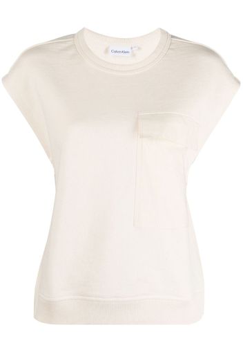 Calvin Klein sleeveless organic-cotton sweatshirt - Nude