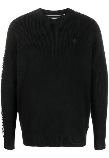 Calvin Klein logo-tape crew-neck sweatshirt - Schwarz