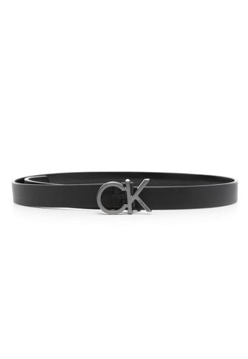 Calvin Klein Re-lo logo-buckle leather belt - Schwarz