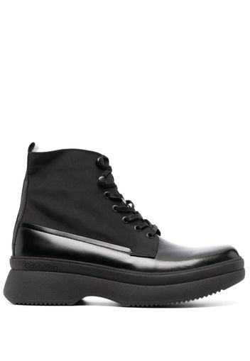 Calvin Klein lace-up leather boots - Schwarz