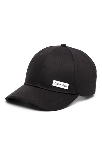 Calvin Klein logo-patch cotton baseball cap - Schwarz