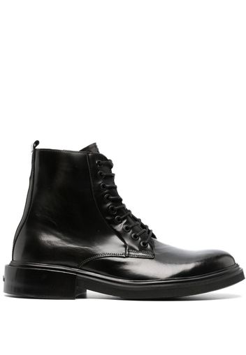 Calvin Klein leather lace-up boots - Schwarz