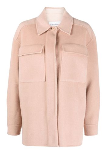 Calvin Klein spread-collar wool shirt jacket - Rosa