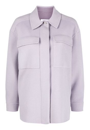 Calvin Klein spread-collar wool shirt jacket - Violett