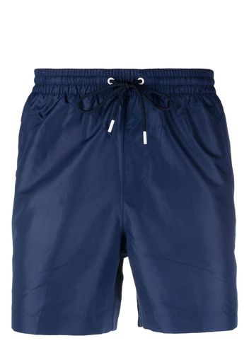 Calvin Klein logo-print tape swim shorts - Blau