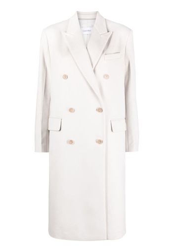 Calvin Klein double-breasted wool-blend coat - Nude