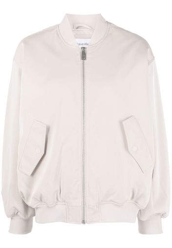 Calvin Klein padded satin-finish bomber jacket - Grau