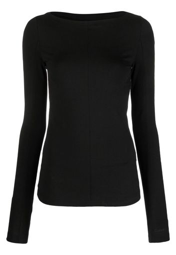 Calvin Klein long-sleeve cotton-blend T-shirt - Schwarz