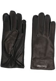 Calvin Klein stitched leather gloves - Schwarz