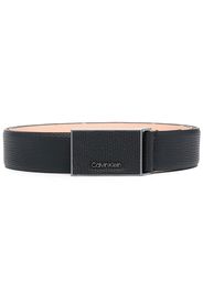 Calvin Klein logo-plaque leather belt - Schwarz