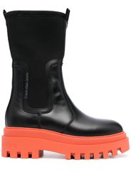 Calvin Klein flatform leather Chelsea boots - Schwarz