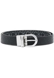 Calvin Klein engraved-logo buckle belt - Schwarz