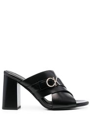 Calvin Klein logo-plaque 95mm mules - Schwarz