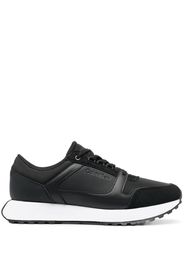 Calvin Klein leather logo-print sneakers - Schwarz