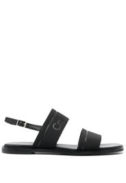 Calvin Klein debossed-logo leather sandals - Schwarz