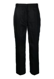 Calvin Klein linen cropped trousers - Schwarz