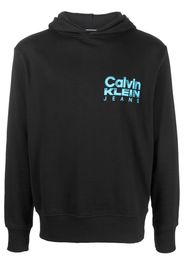 Calvin Klein logo-print cotton hoodie - Schwarz