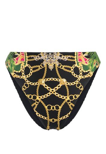 Camilla Jealousy And Jewels baroque-print bikini bottoms - Schwarz