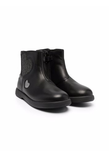 Camper Kids Stiefel mit Herz-Patch - Schwarz