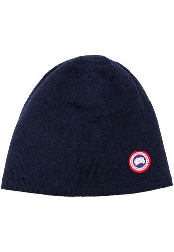 Canada Goose logo-appliqué wool blend beanie - Blau