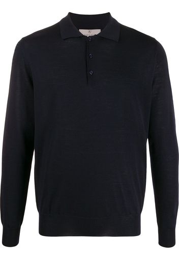 Canali Langärmeliges Poloshirt - Blau