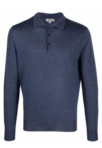 Canali Gestricktes Sweatshirt mit Knöpfen - Blau