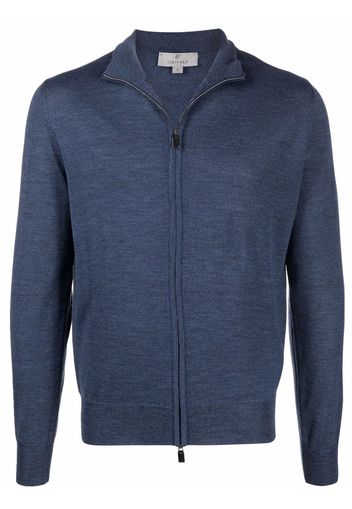 Canali fine-knit zip-up cardigan - Blau