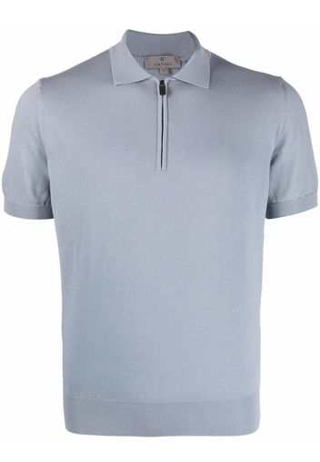 Canali zippered cotton polo shirt - Blau