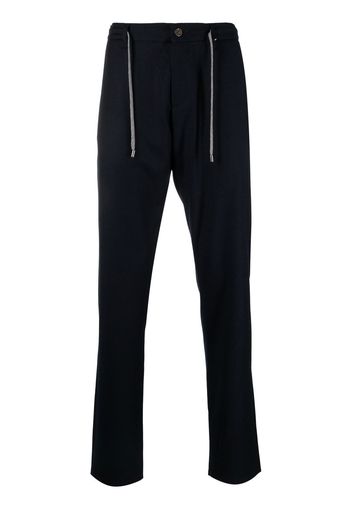 Canali drawstring straight-leg trousers - Blau