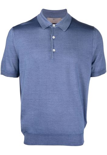 Canali wool-silk blend polo shirt - Blau