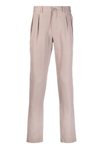Canali pleat-detail straight-leg trousers - Rosa