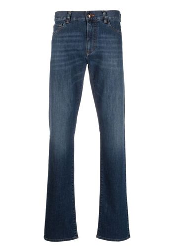 Canali straight-leg washed jeans - Blau