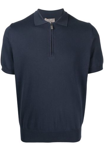 Canali half-zip cotton polo shirt - Blau