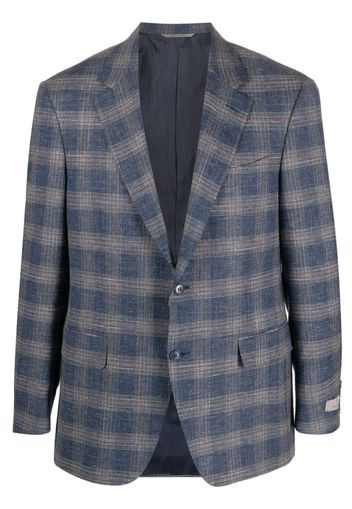 Canali plaid-pattern single-breasted blazer - Blau