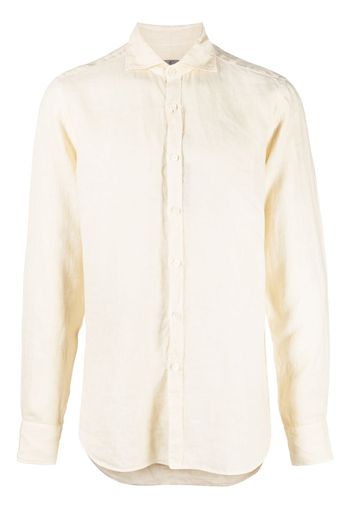 Canali long-sleeve linen-flax shirt - Nude