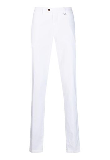 Canali high-rise slim-leg trousers - Weiß