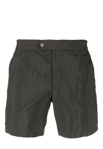 Canali Badeshorts mit versetztem Knopfverschluss - Grün